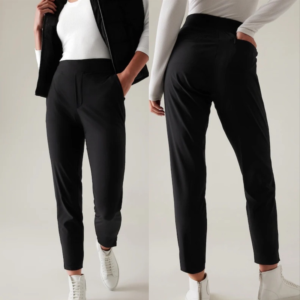 Athleta Brooklyn Ankle Pant black size 8 Wrinkle-resistant stretch tailored fit